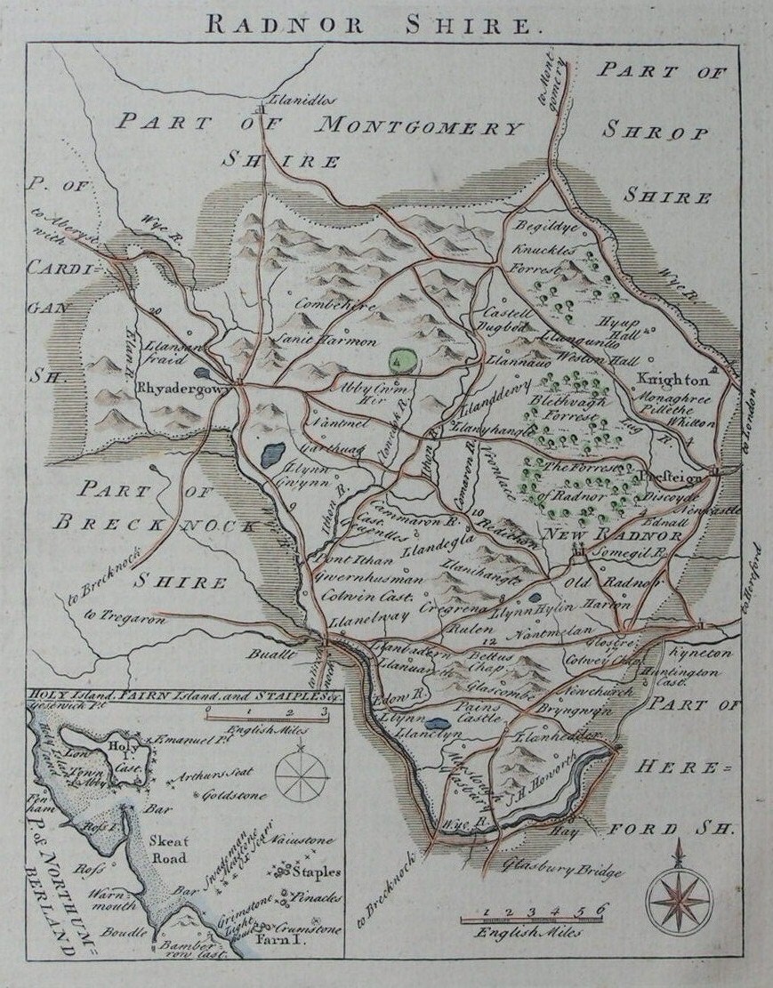 Map of Radnorshire - Rocque